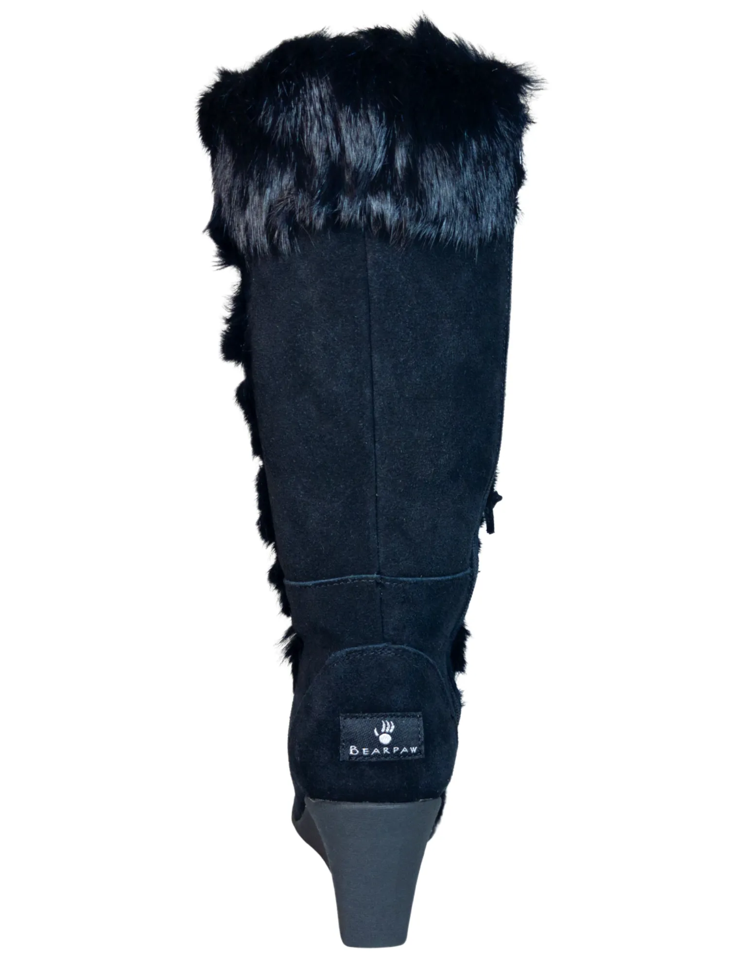 Botas de Invierno de Cuña de Piel Gamuza/Pelo de Conejo para Mujer 'Bearpaw' - ID: 7132