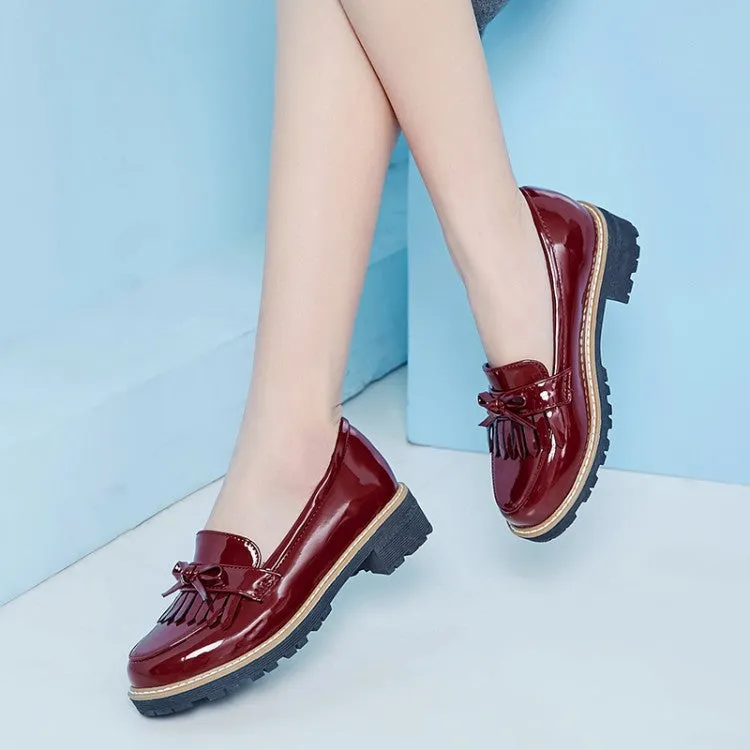 Bow Tassel Medium Heel Shoes for Woman 4440