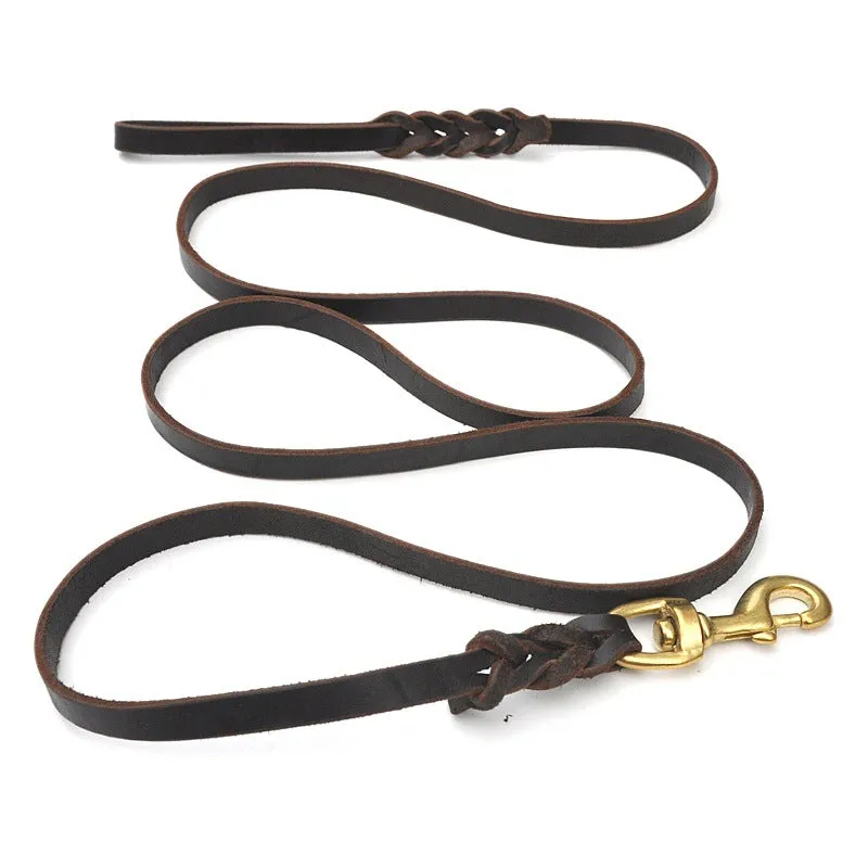 Braided Leather Dog Leash