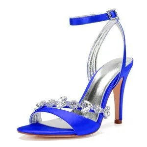 Bridal wedding pumps with rhinestone crystal chain toe