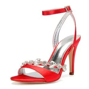 Bridal wedding pumps with rhinestone crystal chain toe