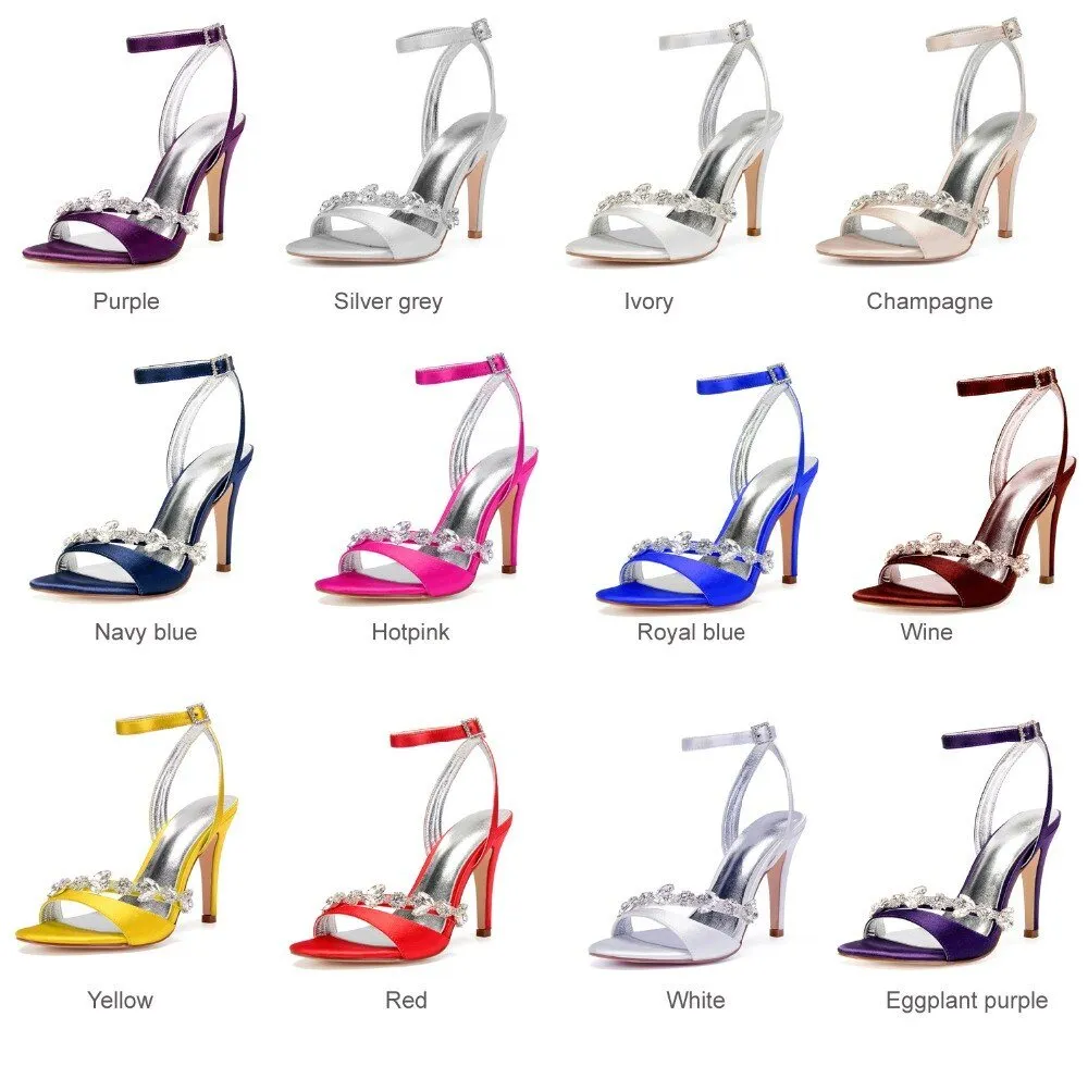 Bridal wedding pumps with rhinestone crystal chain toe