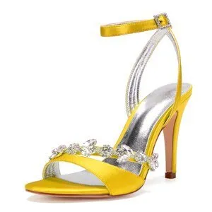 Bridal wedding pumps with rhinestone crystal chain toe