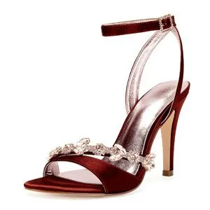 Bridal wedding pumps with rhinestone crystal chain toe