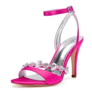 Bridal wedding pumps with rhinestone crystal chain toe