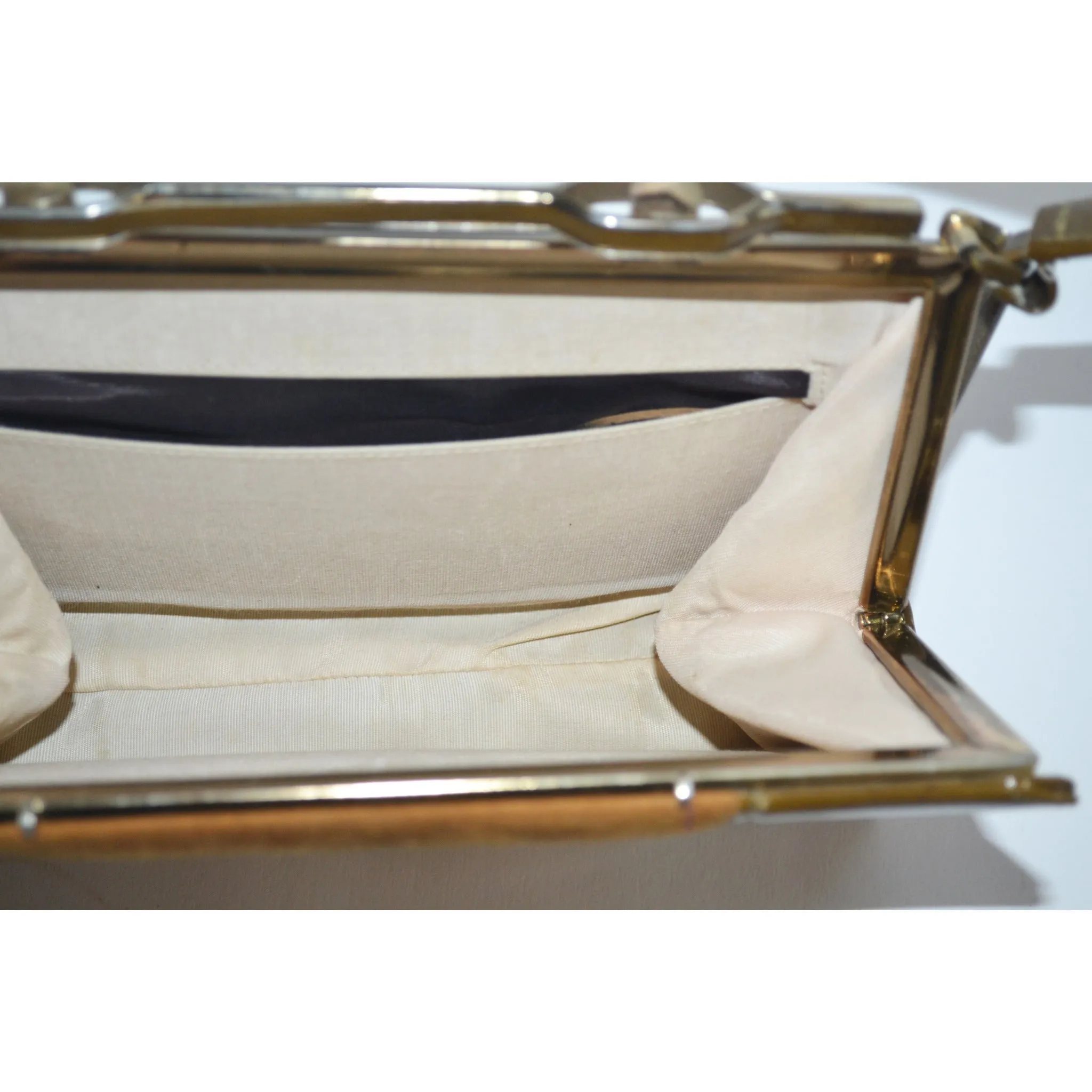 Brown High Gloss & Suede Handbag