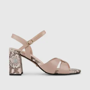 Bulbul Block Heel Sandal Beige CAR5012