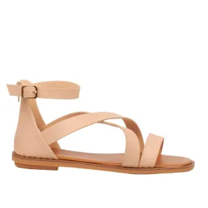 Butterfly Flat sole sandal -Beige