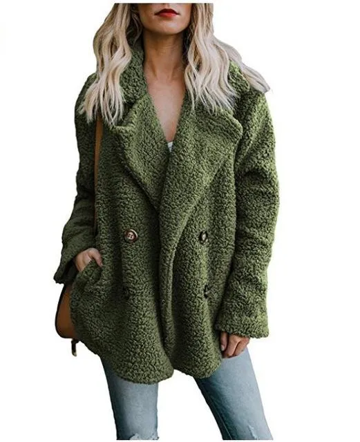 Buttoned Casual Quilted Coat