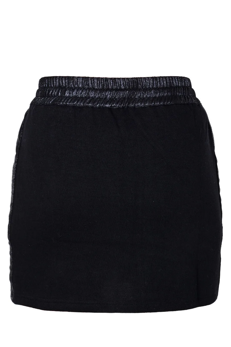 C BLOCK PIA Black Elastic Drawstring Skirt