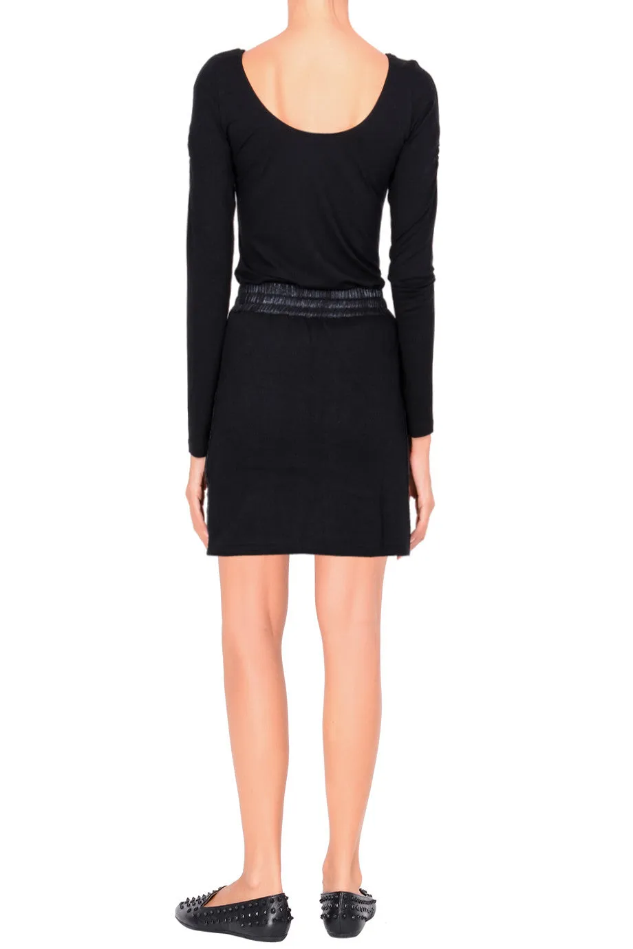 C BLOCK PIA Black Elastic Drawstring Skirt