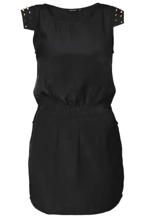 C BLOCK SURI Black Studded Knee Length Dress