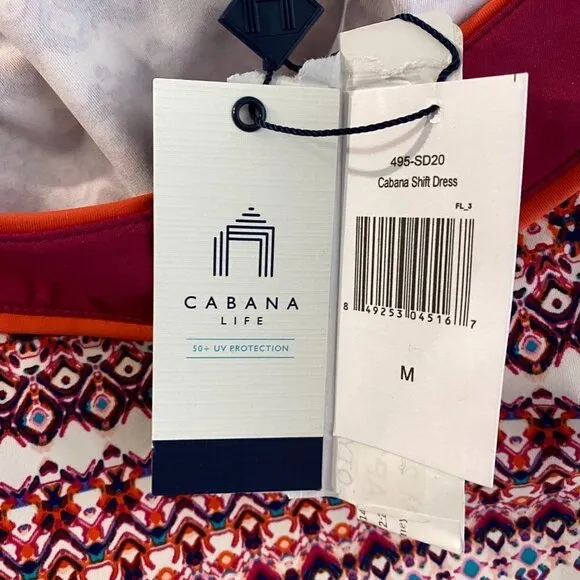 Cabana Life Sedona Shift Dress Multicolored Print NWT Women's Medium