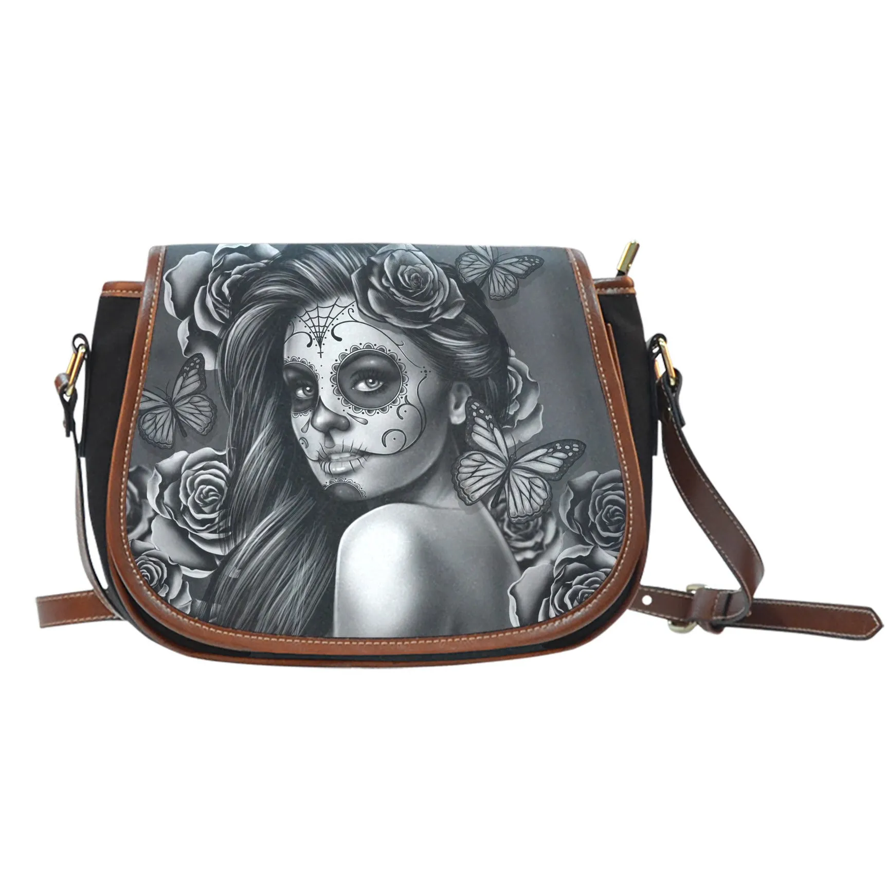 Calavera Canvas/Leather Saddle Bag