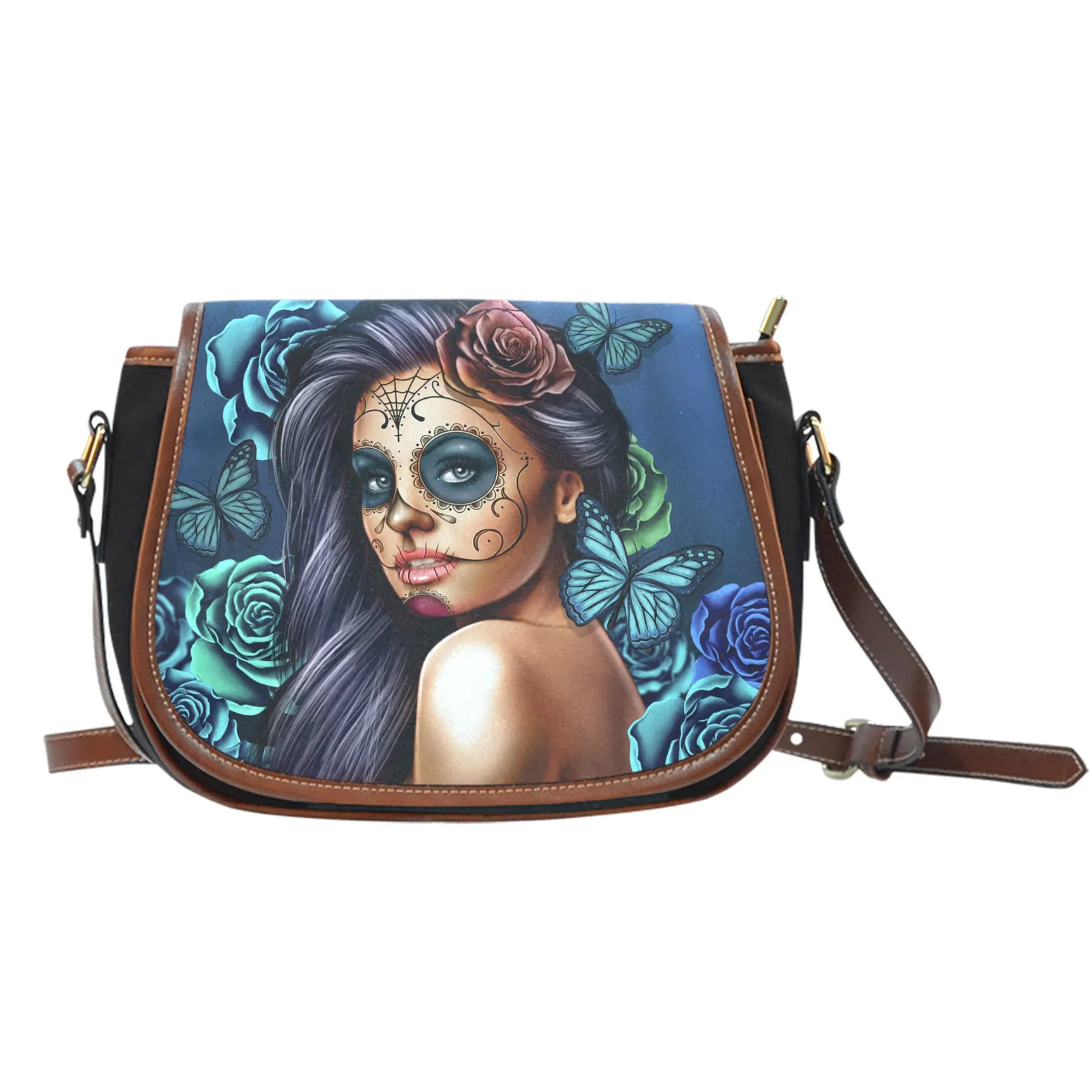 Calavera Canvas/Leather Saddle Bag