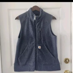 Carhartt Blue Womens Size M 8 10 Kentwood Fleece Vest Full Zip Chest Pocket