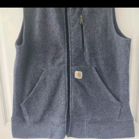 Carhartt Blue Womens Size M 8 10 Kentwood Fleece Vest Full Zip Chest Pocket
