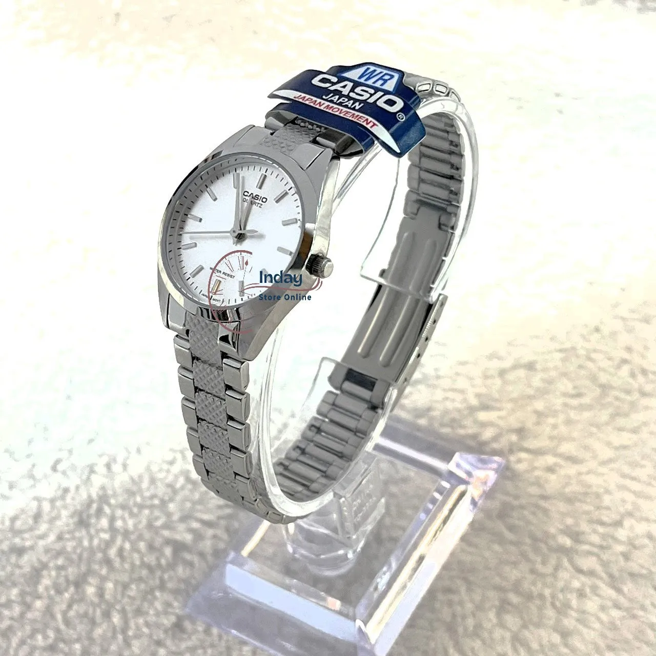 Casio Fashion Women's Watch LTP-1274D-7A Silver Stainless Steel Band Mineral Glass Triple-fold Clasp