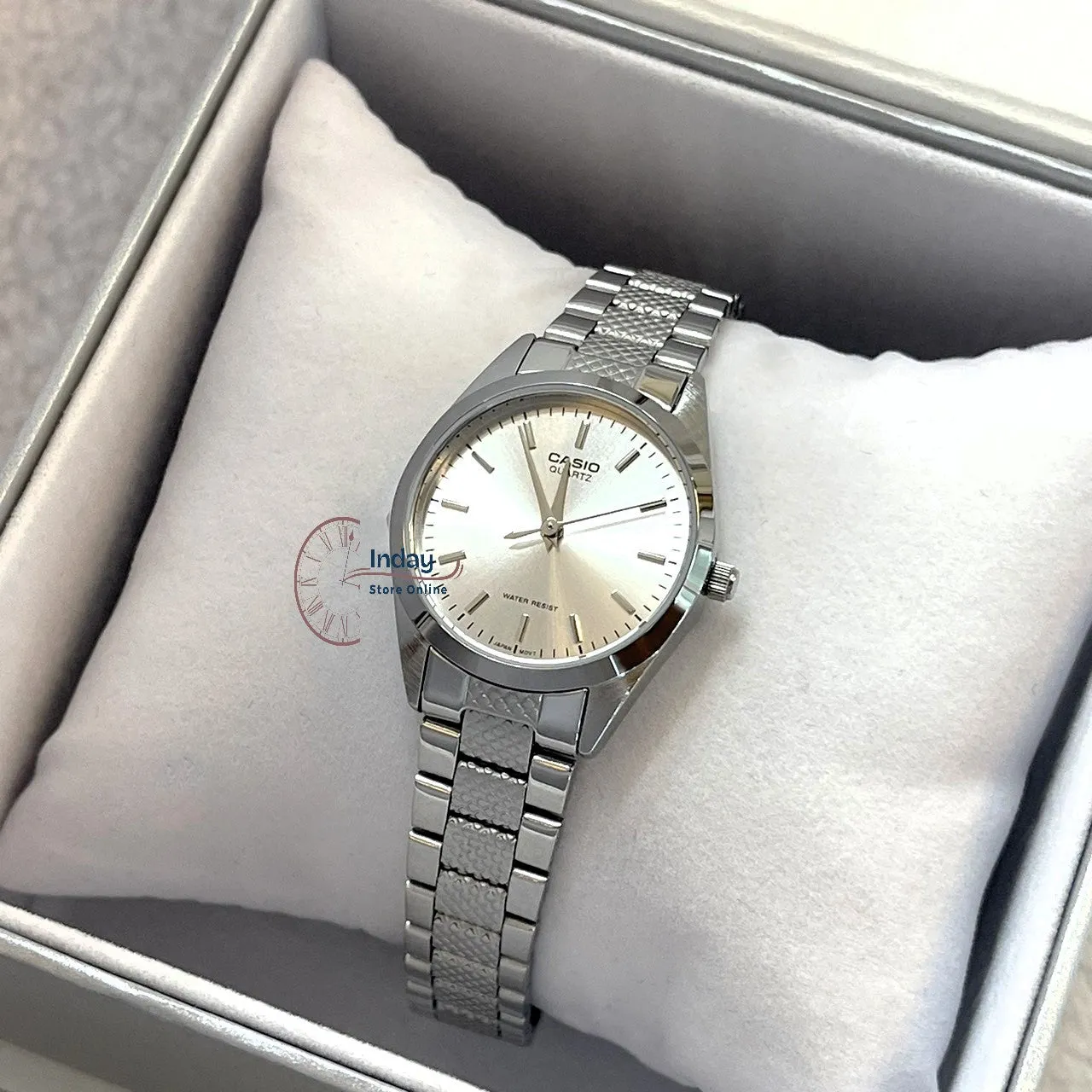 Casio Fashion Women's Watch LTP-1274D-7A Silver Stainless Steel Band Mineral Glass Triple-fold Clasp