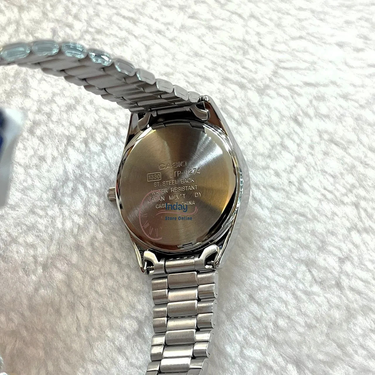 Casio Fashion Women's Watch LTP-1274D-7A Silver Stainless Steel Band Mineral Glass Triple-fold Clasp