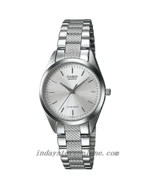 Casio Fashion Women's Watch LTP-1274D-7A Silver Stainless Steel Band Mineral Glass Triple-fold Clasp