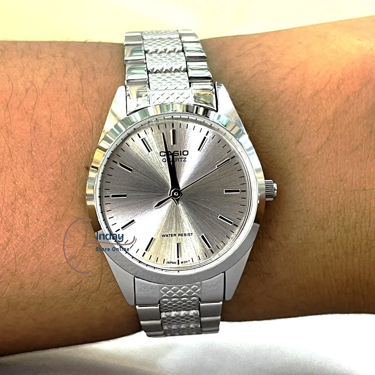 Casio Fashion Women's Watch LTP-1274D-7A Silver Stainless Steel Band Mineral Glass Triple-fold Clasp