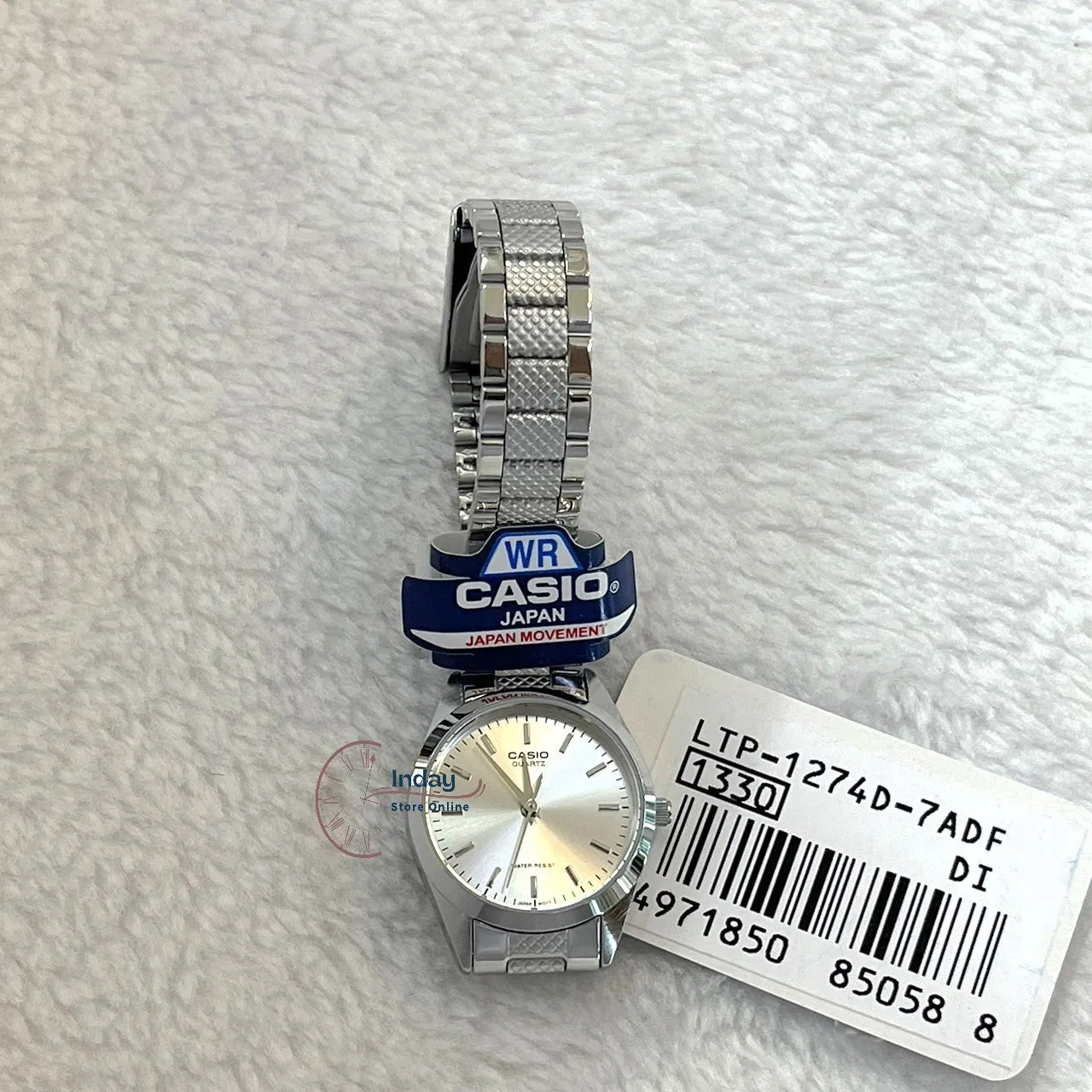 Casio Fashion Women's Watch LTP-1274D-7A Silver Stainless Steel Band Mineral Glass Triple-fold Clasp