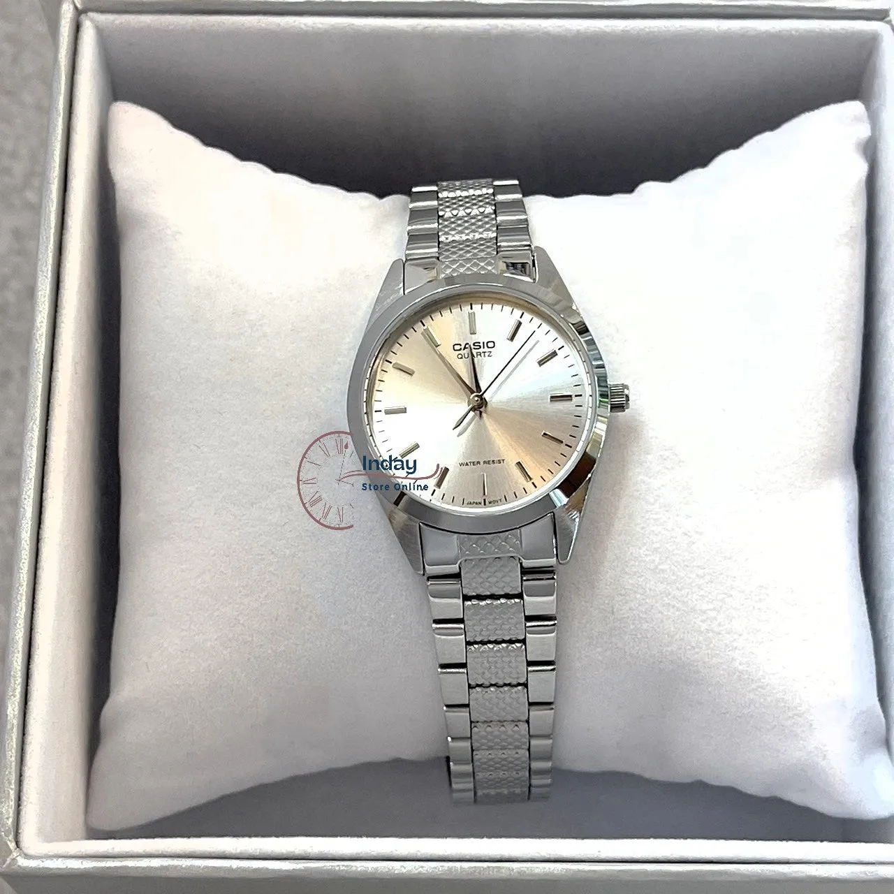 Casio Fashion Women's Watch LTP-1274D-7A Silver Stainless Steel Band Mineral Glass Triple-fold Clasp