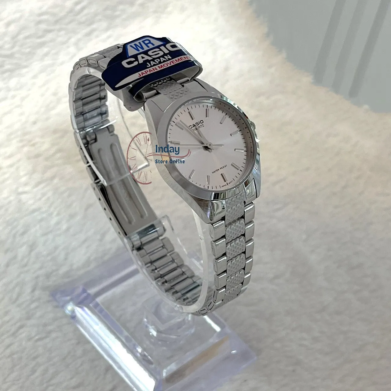 Casio Fashion Women's Watch LTP-1274D-7A Silver Stainless Steel Band Mineral Glass Triple-fold Clasp