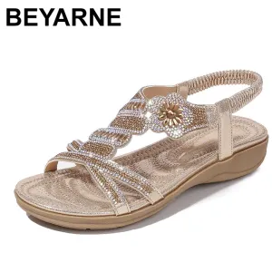 Casual Sandals Flat Wedges Party Diamonds Gladiator Girls Low Heels Sandalias