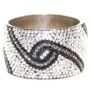 Chamak by Priya Kakkar Women's 1 3/4" Rhinestone Bangle Rose Black & Grey