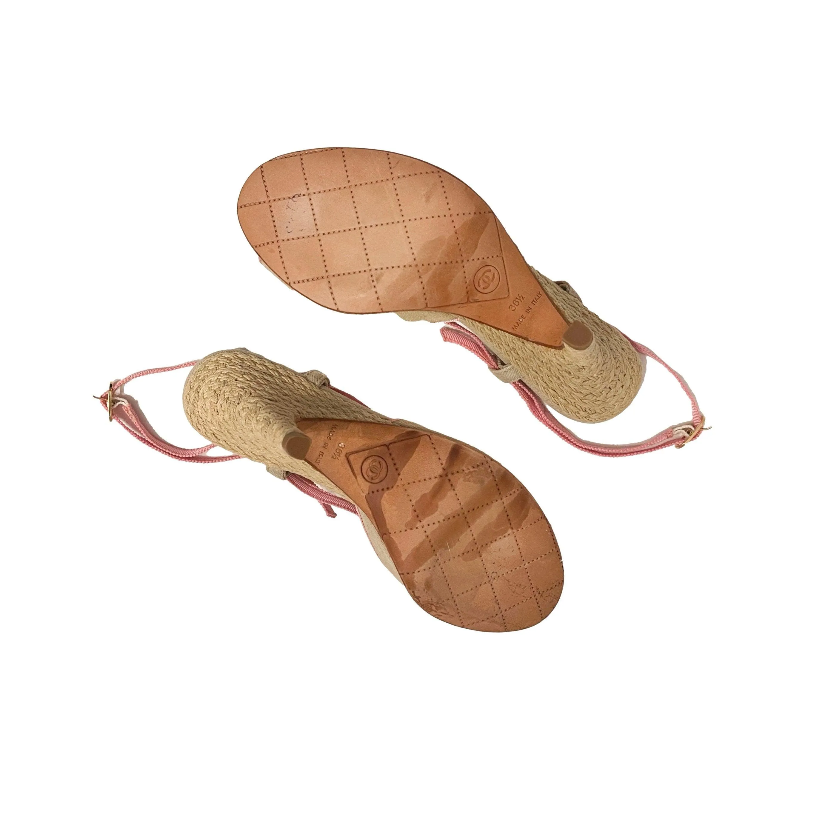 Chanel Beige Slingback Logo Heels