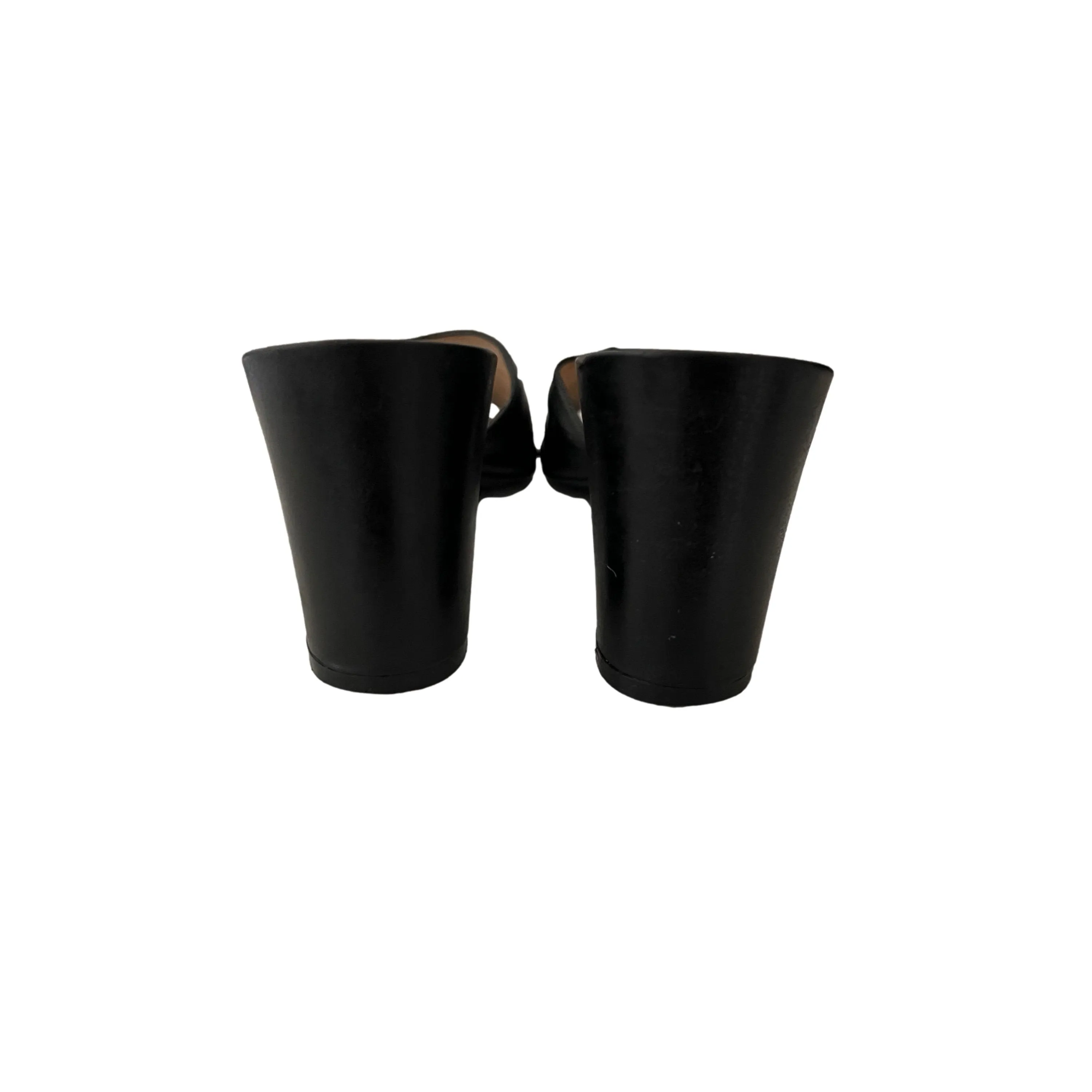 Chanel Black Logo Slide Block Heels