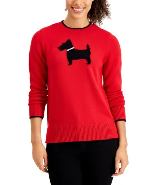 Charter Club Women's Petite Scottie Dog Sweater