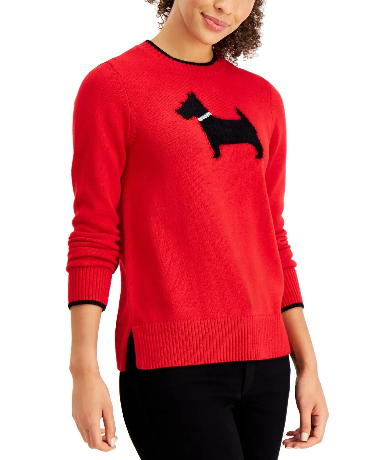 Charter Club Women's Petite Scottie Dog Sweater