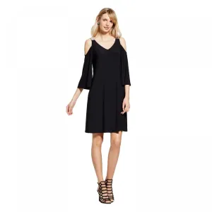 Chiasso Women's Cold Shoulder Knit Dress with Rhinestone Detail Black Small