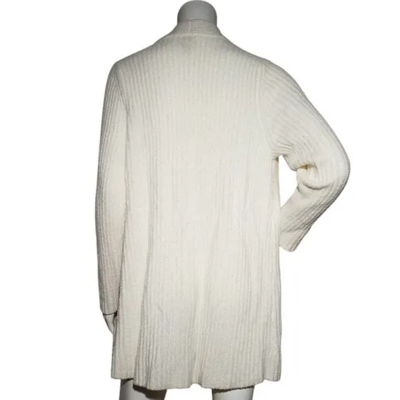 Chico's Zenergy Womens Size 3/XL Open Front Cardigan Ivory Long Sleeve Stretch