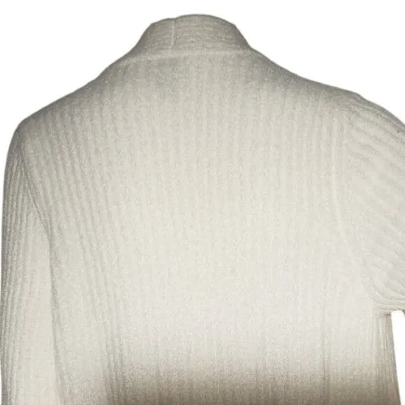 Chico's Zenergy Womens Size 3/XL Open Front Cardigan Ivory Long Sleeve Stretch