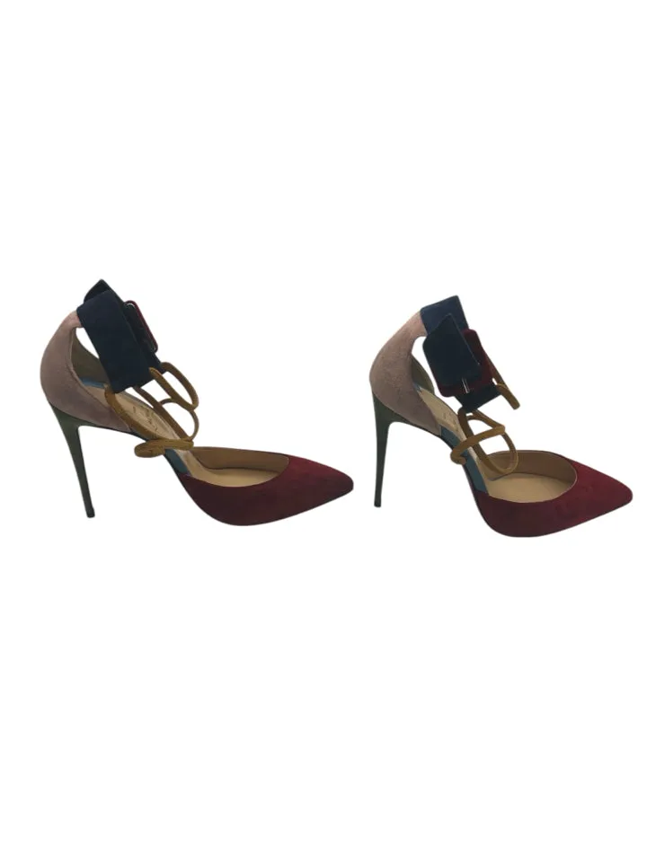 Christian Louboutin Suede Color Block Women's Shoes size 37 = US 7