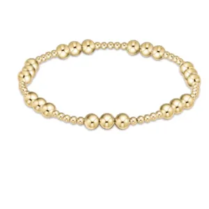 Classic Joy Pattern 5mm Bead Bracelet - Gold