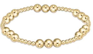 Classic Joy Pattern 6mm Bead Bracelet - Gold