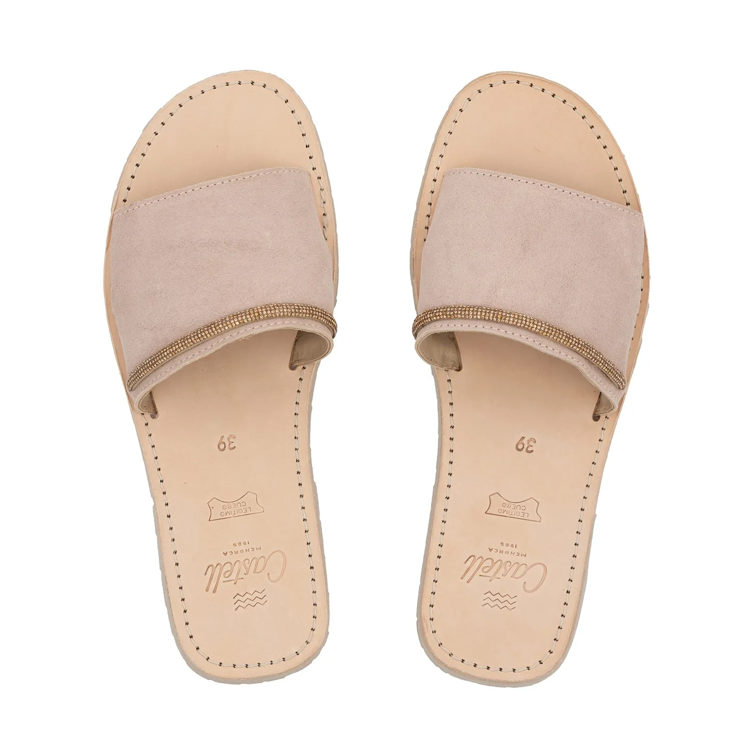Classic Open toe Leather Menorcan Sandal for Women - A Rueda 2703 Brillante