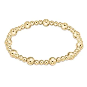Classic Sincerity Pattern 6mm Bead Bracelet - Gold