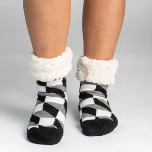 Classic Slipper Socks | Checkerbox Black