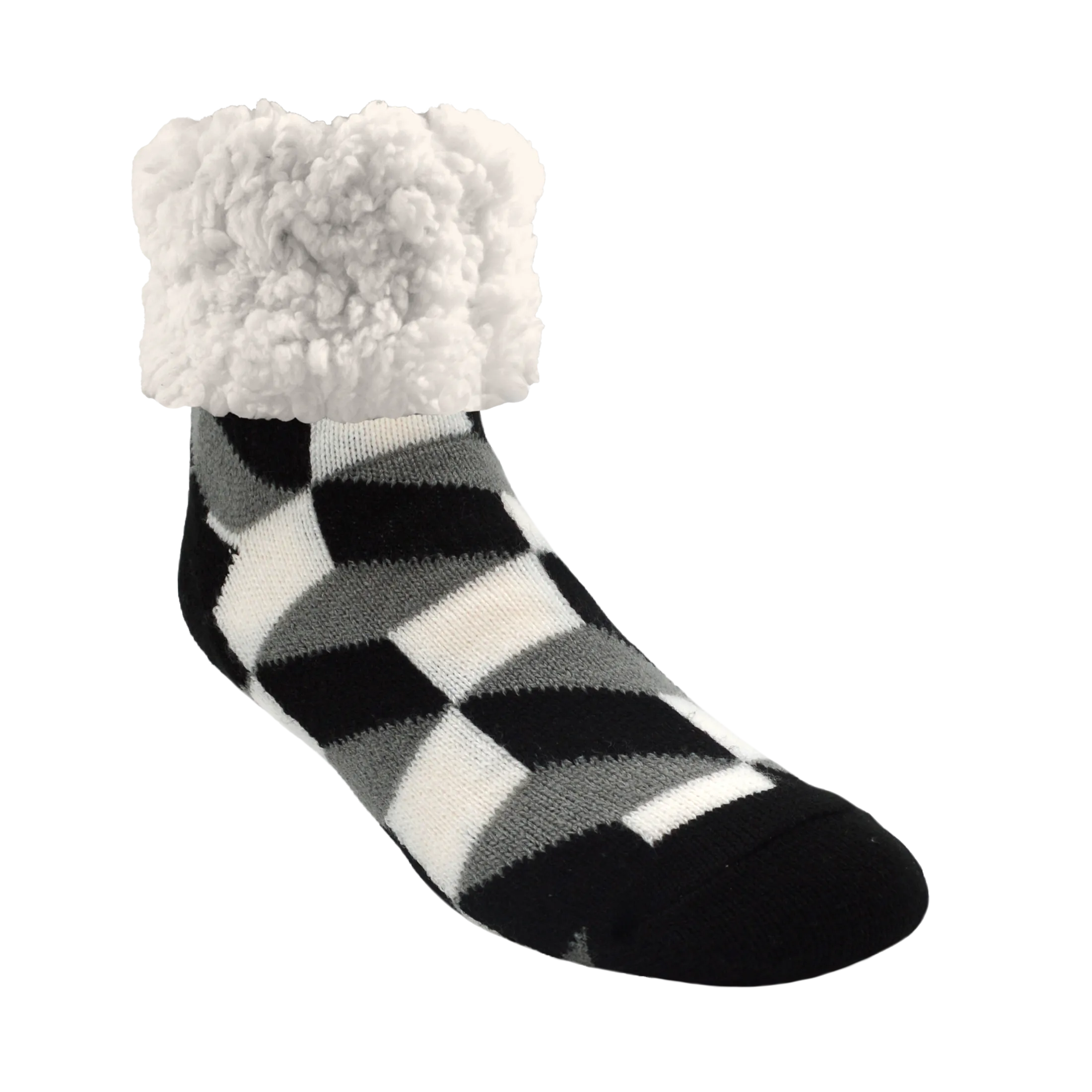 Classic Slipper Socks | Checkerbox Black