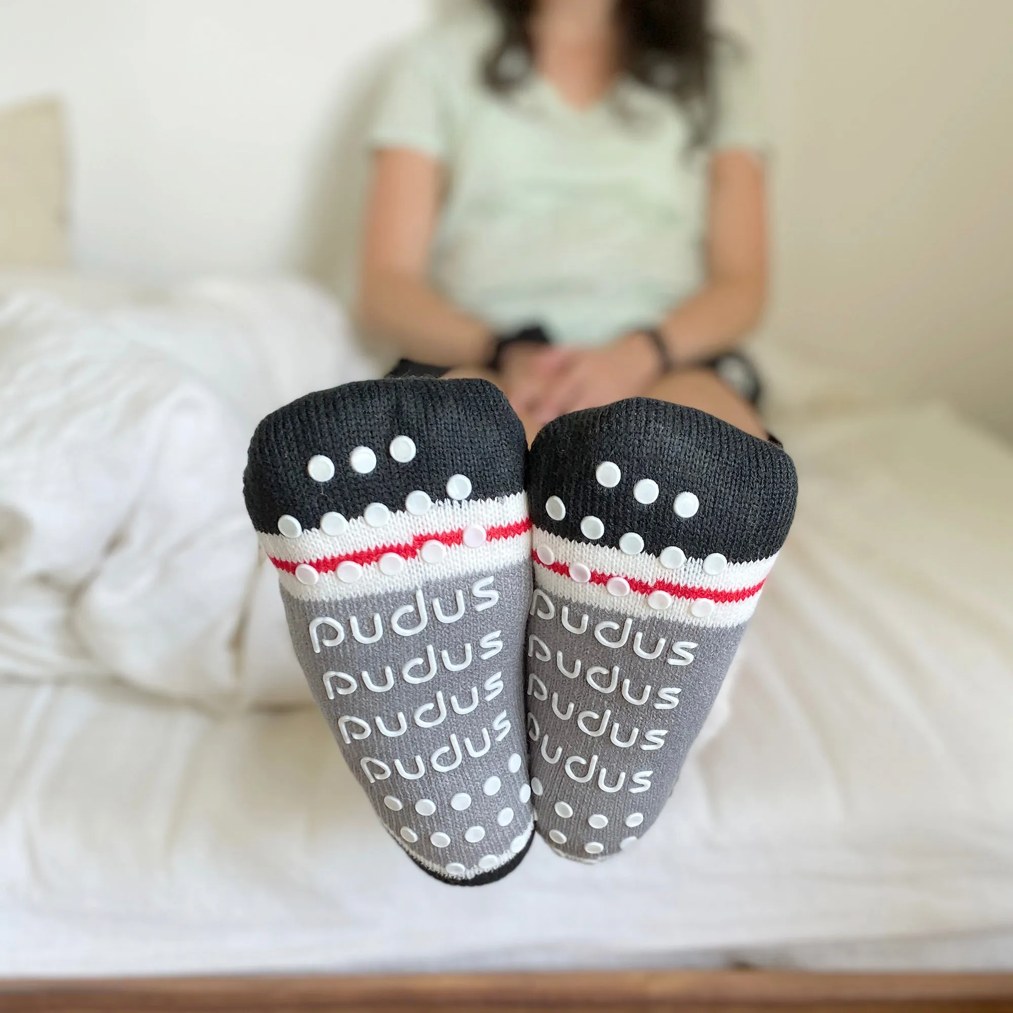 Classic Slipper Socks | Football Grey