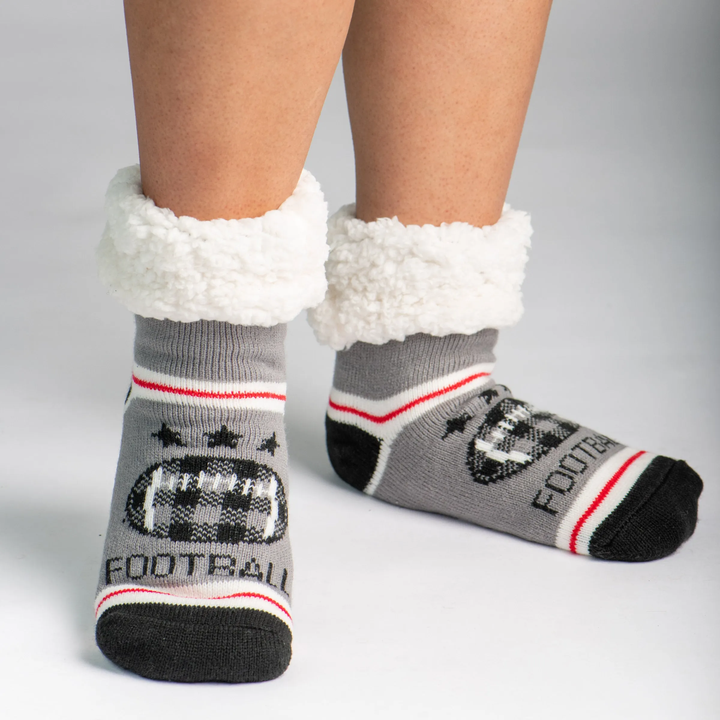 Classic Slipper Socks | Football Grey