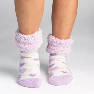 Classic Slipper Socks | Heart Lavender