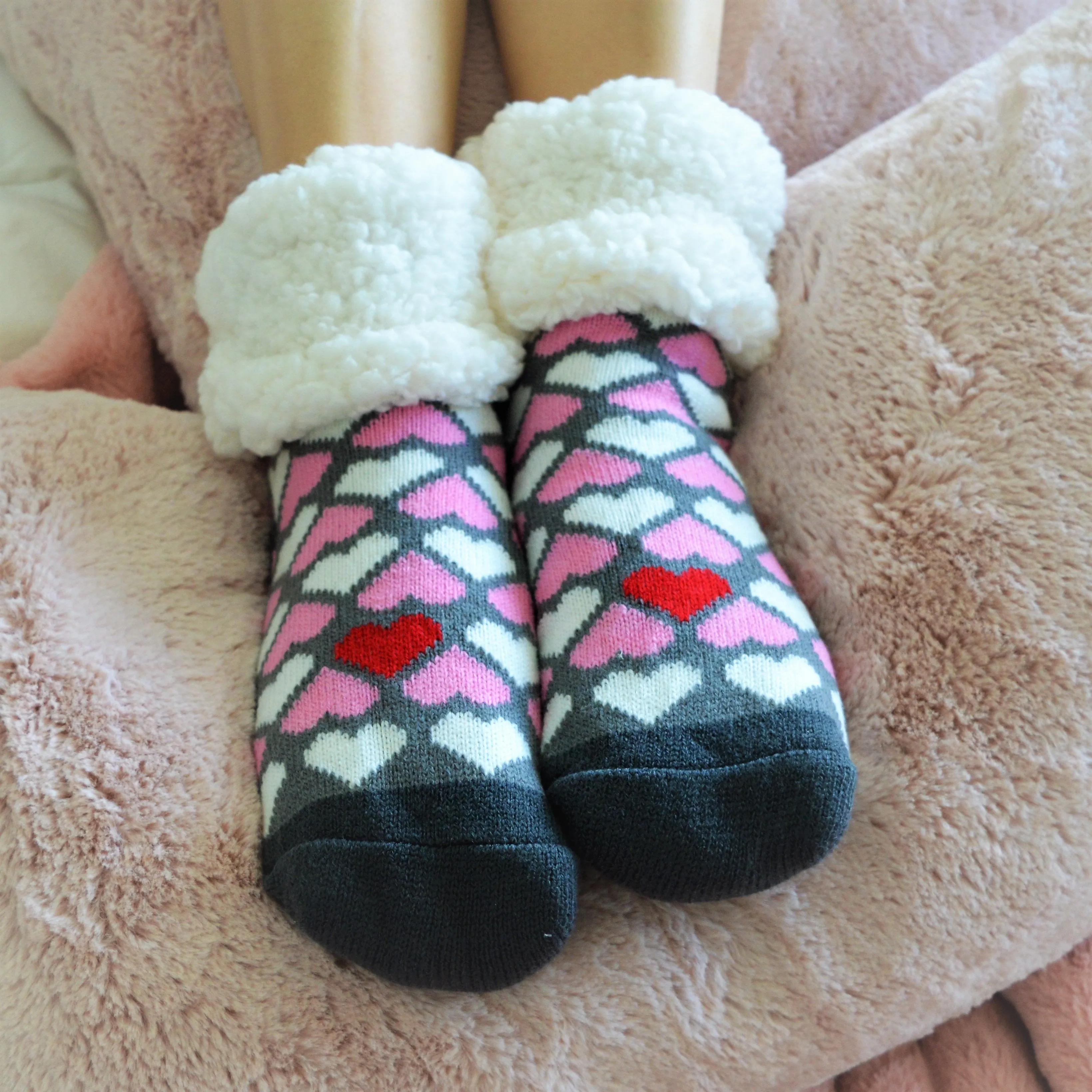 Classic Slipper Socks | Heart Valentine