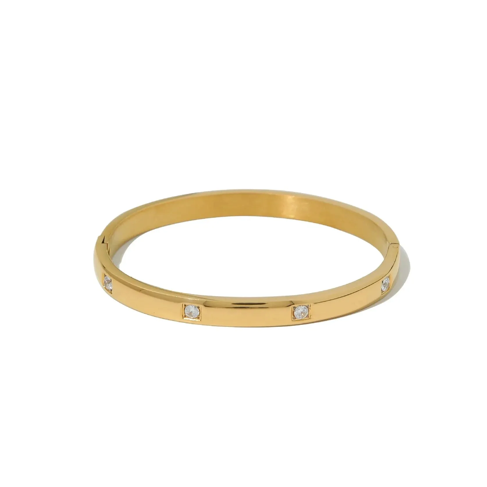 Classic Women's Bangle with Diamond Inlay